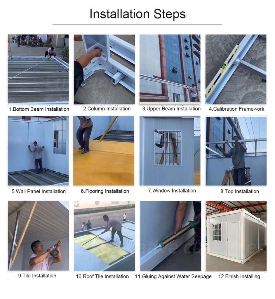Installation steps of prefab container houses